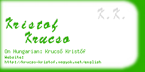 kristof krucso business card