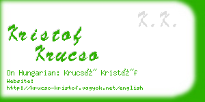 kristof krucso business card